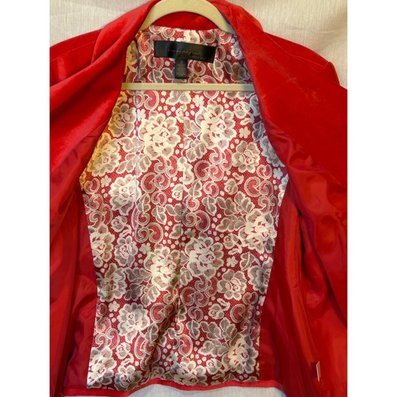 Apostrophe Red Velvet Blazer Women's Size 18 Single Button Classy Iridescent - Picture 4 of 6